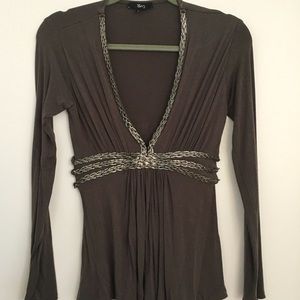 Sky Top with Braided Metal Trim